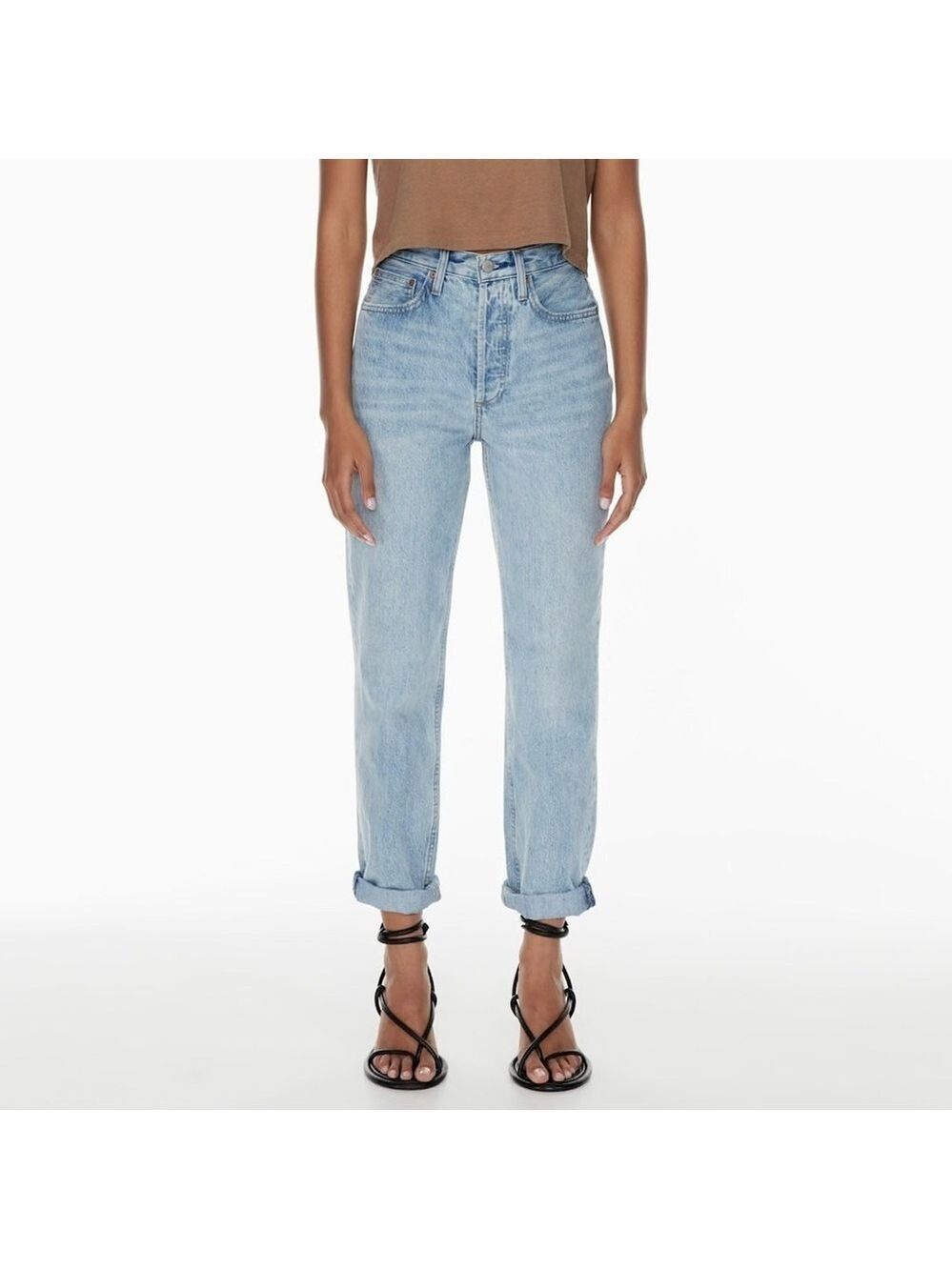 Denim Forum The Boyfriend High Rise Loose Jeans Size 25 Light Blue Aritzia